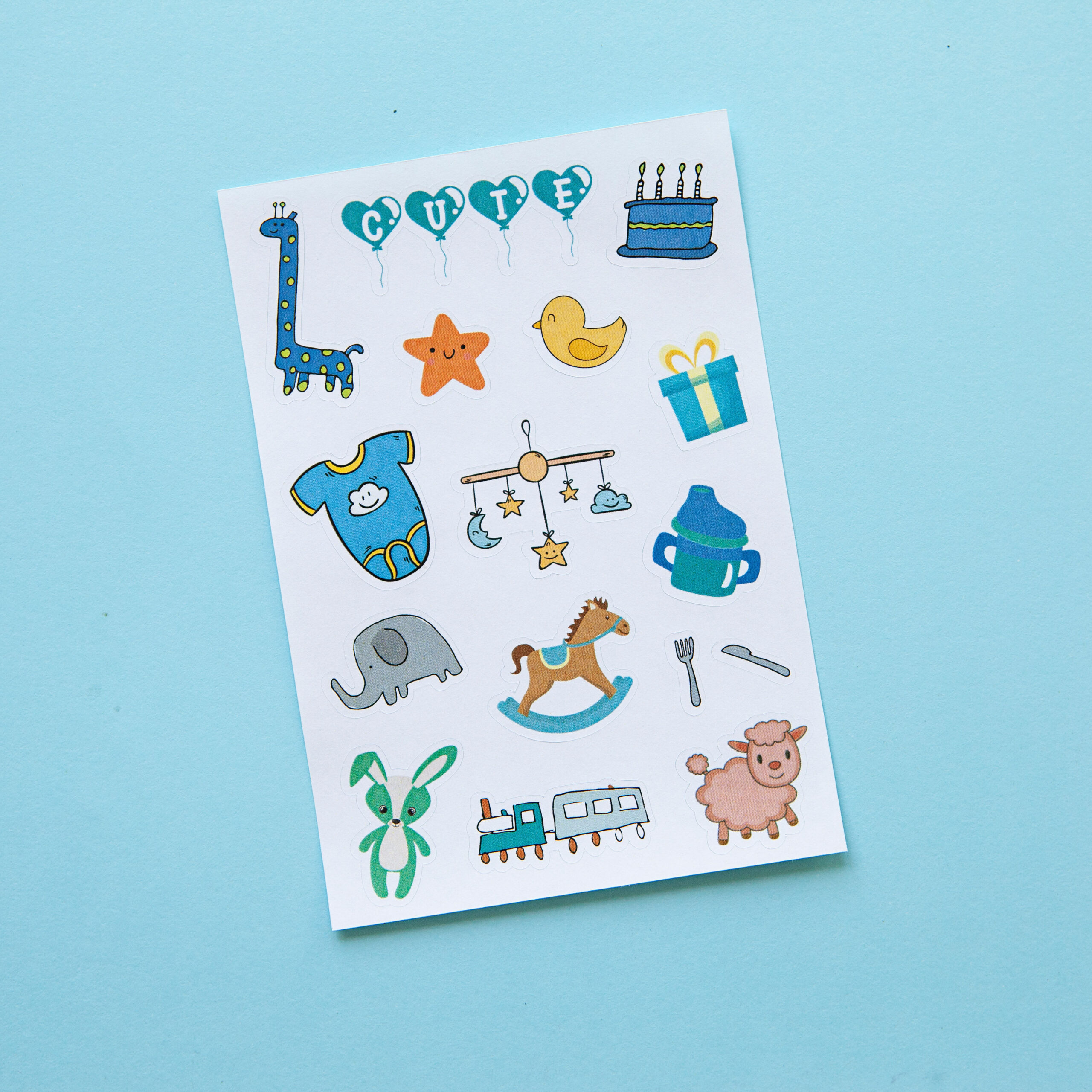 New Baby Boy Scrapbook Stickers and Accessories Gift Set