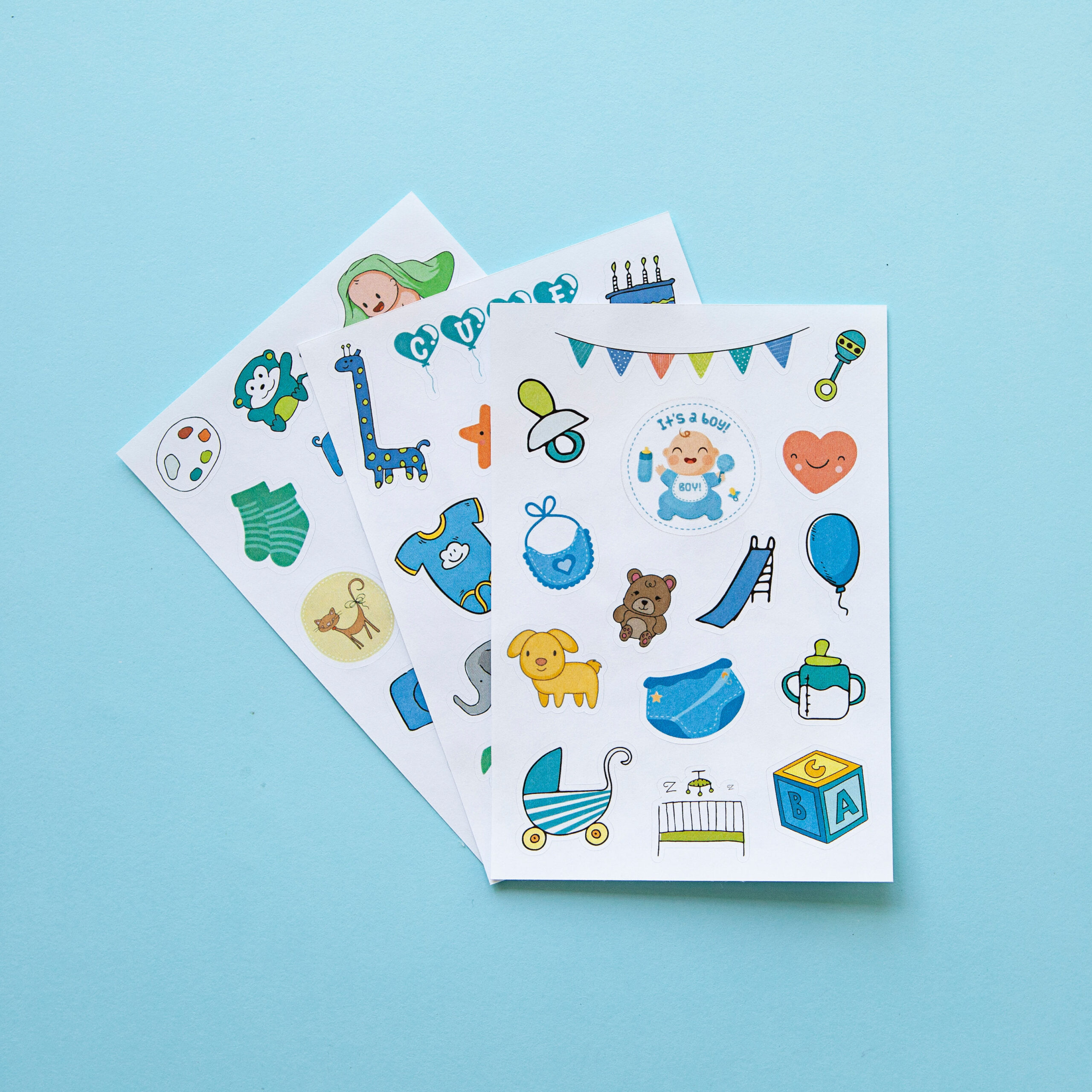 14 Baby Boy Scrapbook Craft Stickers