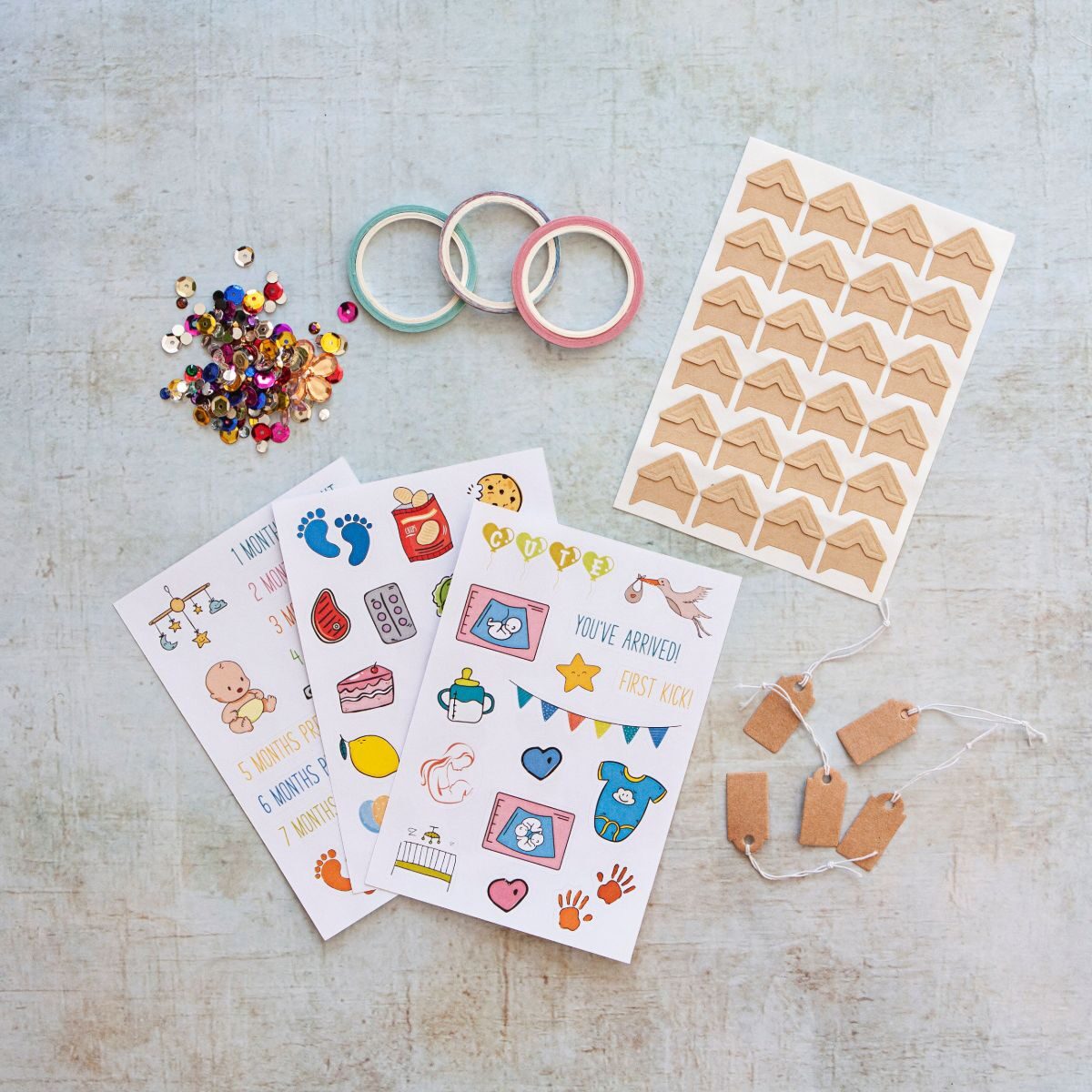 pregnancy-scrapbook-stickers-and-accessories-gift-set