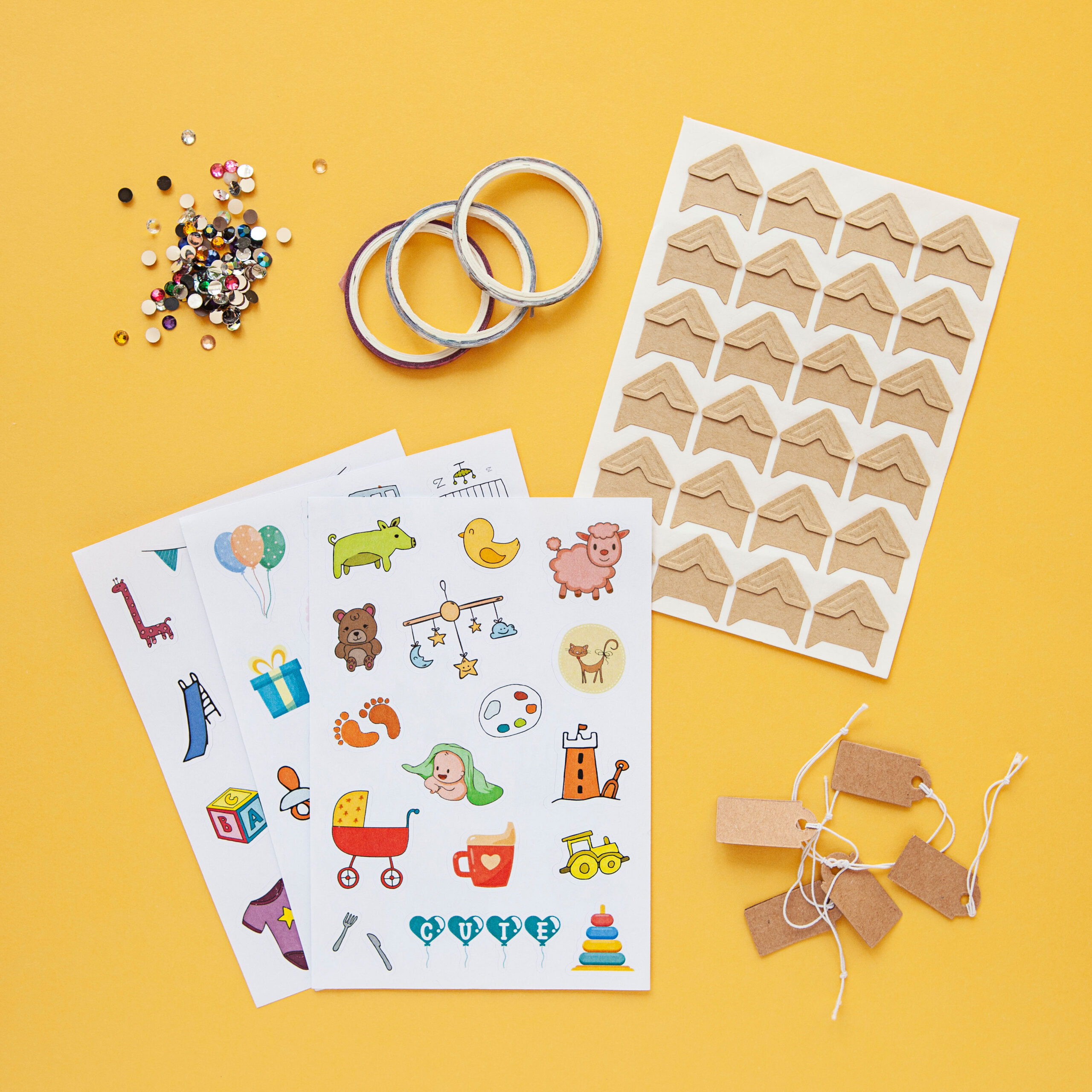 Unisex Baby Scrapbook Stickers and Accessories Gift Set