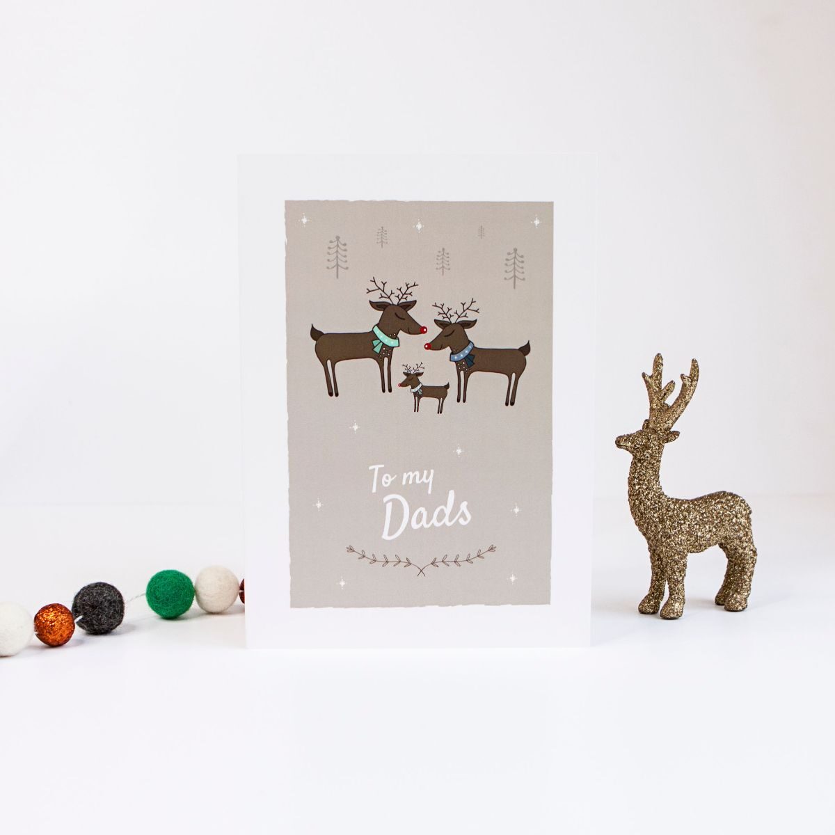 Dads Reindeer Card Christmas Greetings Card
