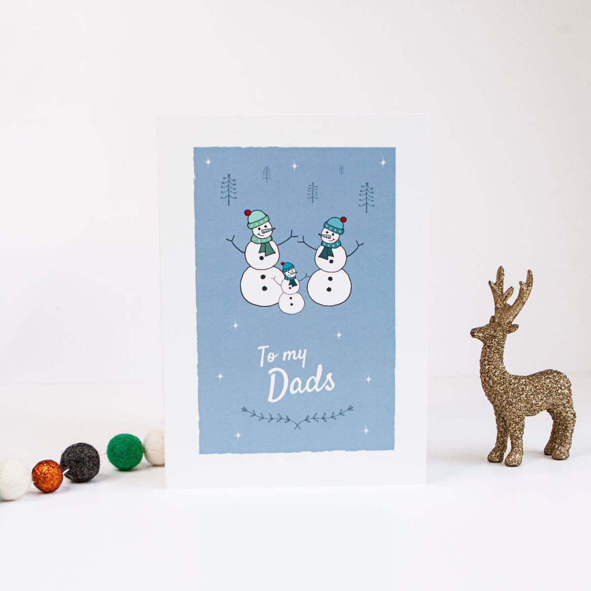 2 Dads Christmas Card Snowmen