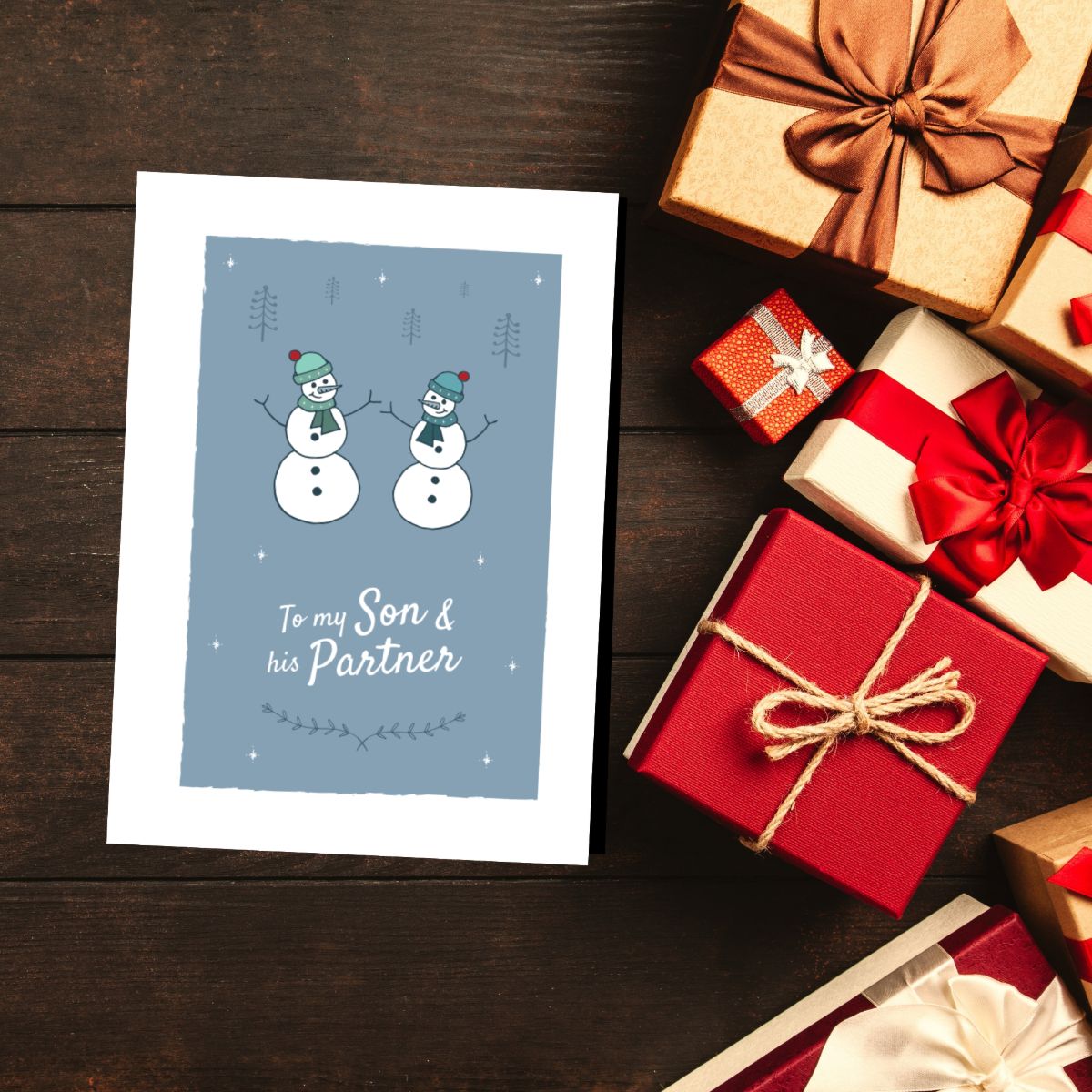 To my Son and his Non Binary Partner Christmas Card