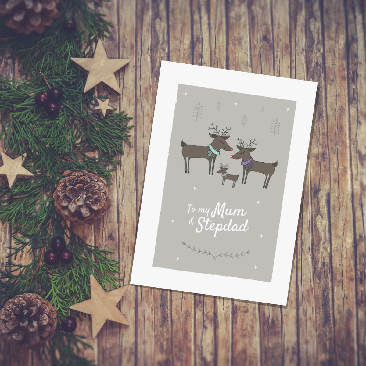 Christmas Card for my Mum and Stepdad Reindeer