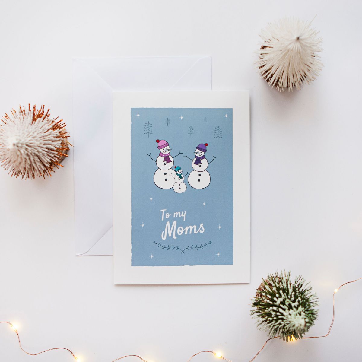 To my Lesbian Moms Christmas Day Card Snowmen